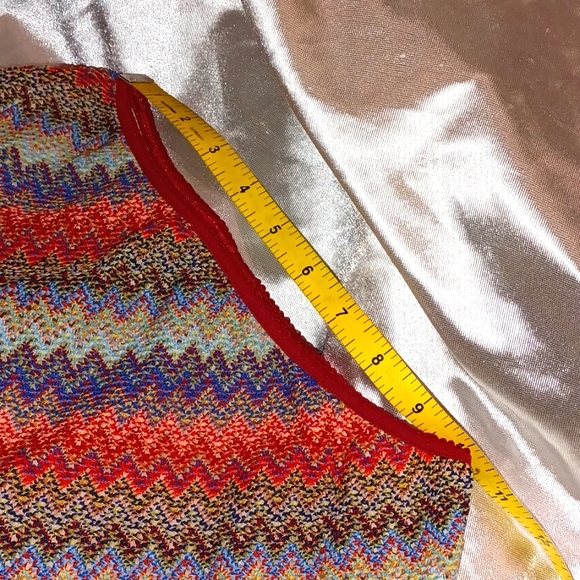 Vintage 90s Pale diagonal striped knit Y2K mini skirt XS - Picture 4 of 7